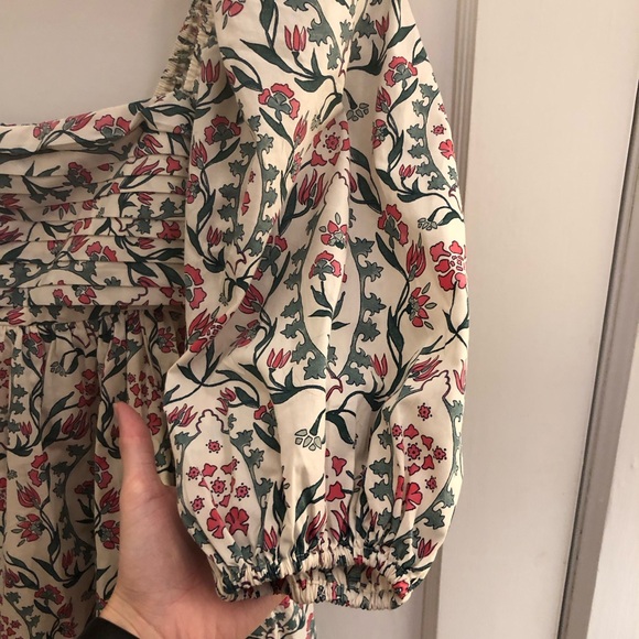 Abercrombie & Fitch Dress Floral White and Green Cotton - Picture 2 of 7